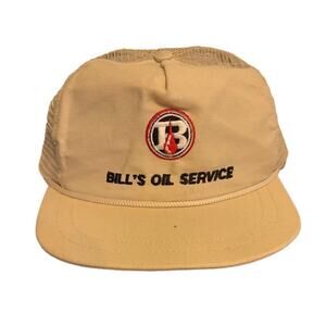 Vintage snapback hat dad cap oil with rope brim!bills oil service